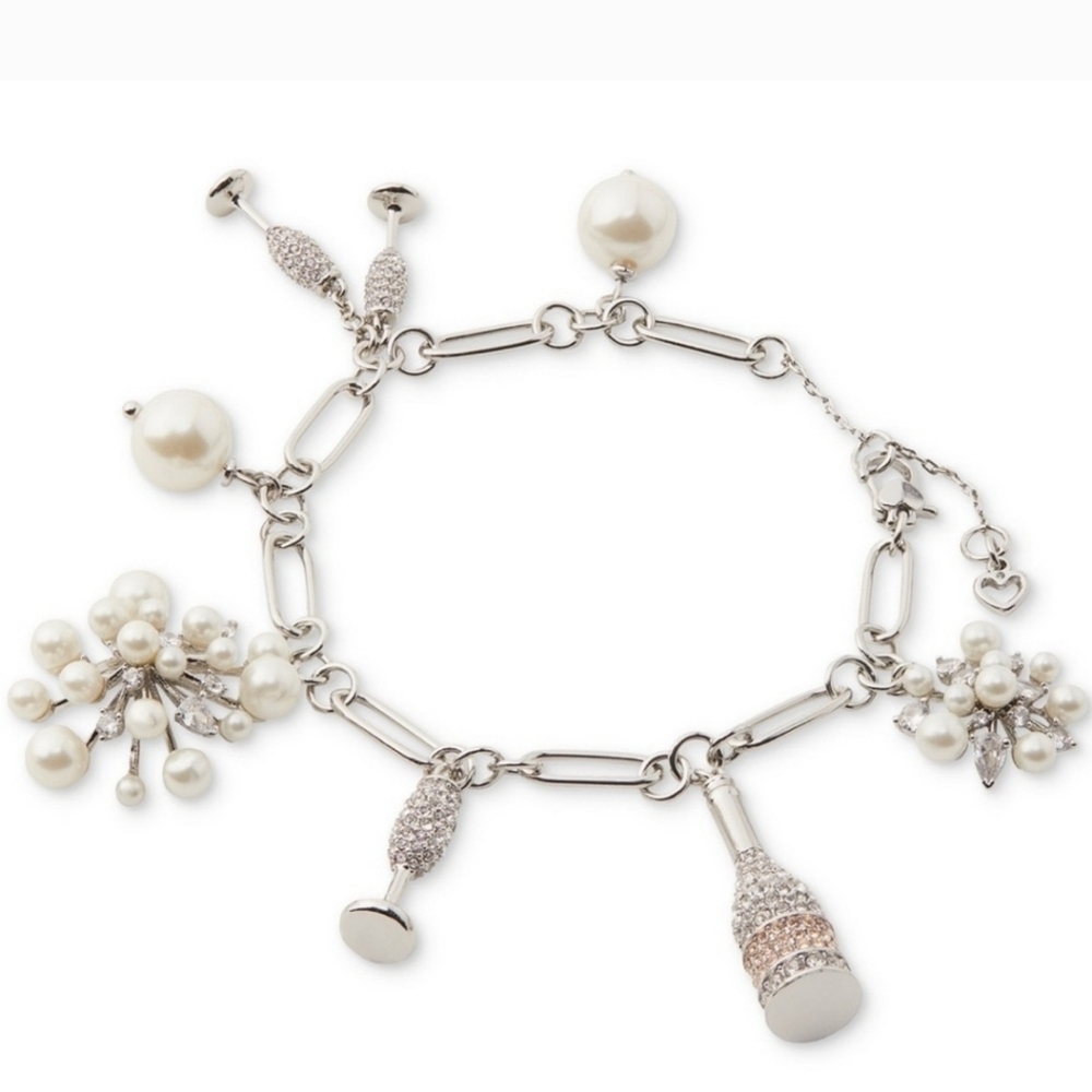 🤍▪️Kate Spade ▪️Cheers to That Silver Charm Bracelet